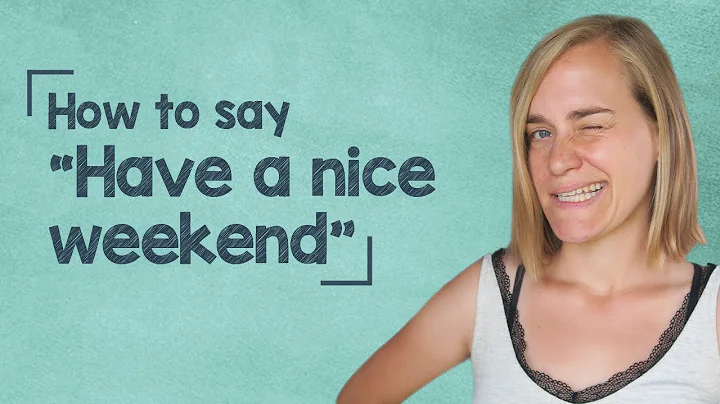 How to Say "Have a nice weekend" in German - A1 [with Jenny]