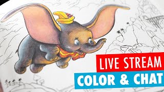 LIVE STREAM: Coloring Dumbo from Disney's Thomas Kinkade Coloring Book