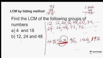 LCM by successive division method  (Mathematics Form 1 Topic 5 Lesson 1 of 3)