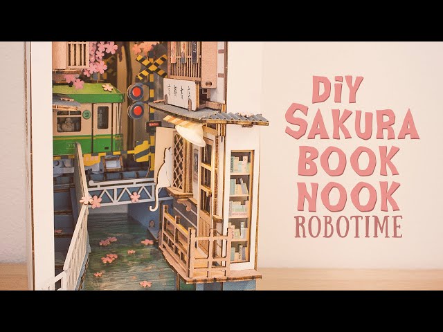 🌸 Sakura Densya 🌸 Book Nook Diorama (robotime booknook dollhouse kit) 
