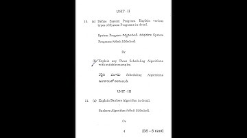 Au fourth semester operating system question paper