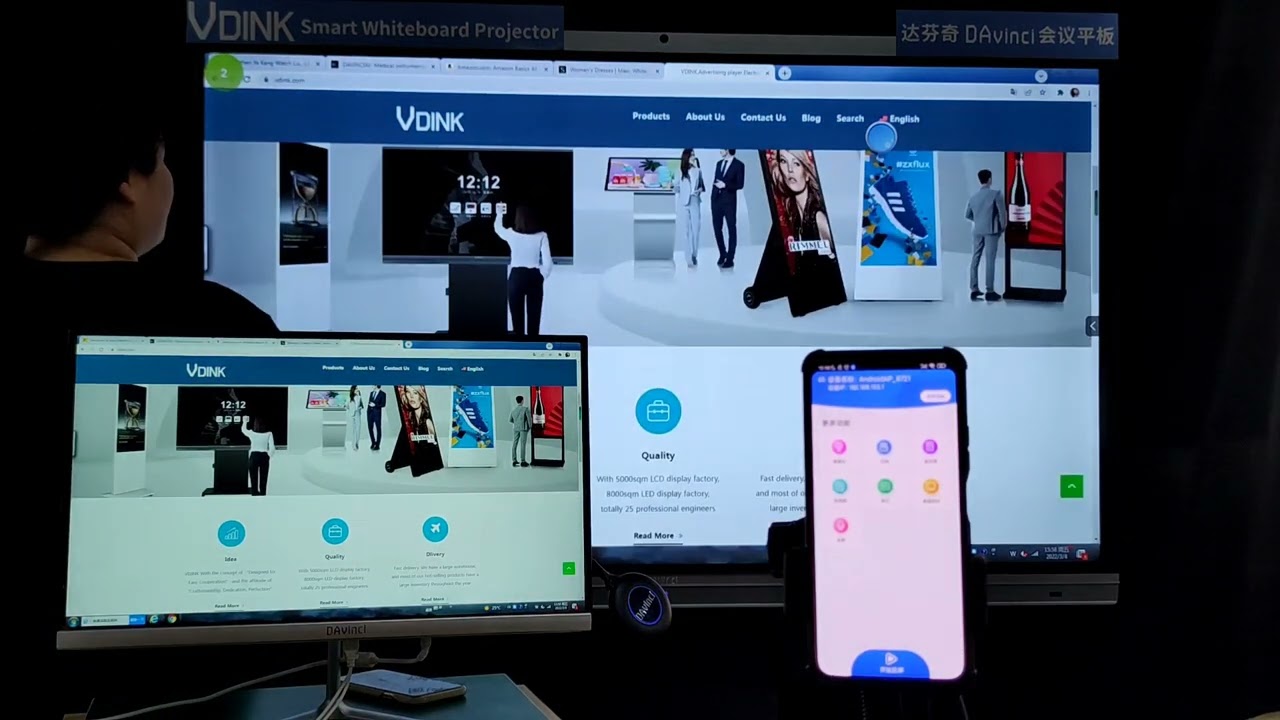 Vdink Smartboard digitale personalizzata, lavagna touch screen per l'insegnamento, fabbrica cinese