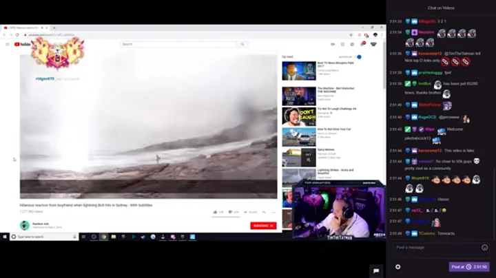 Timthetatman Reacts To "Hilarious reaction from boyfriend when lightning Bolt hits in Sydney"