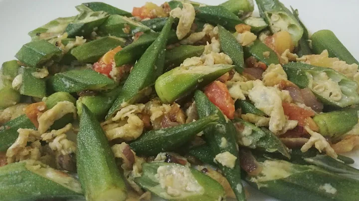 Fried okra with egg