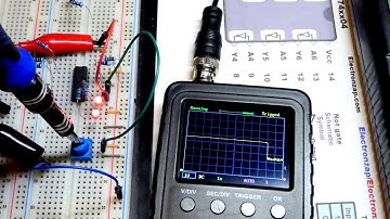 Pocket oscilloscope measurements of erratic 7404 74HC04 hex inverter integrated circuit IC output