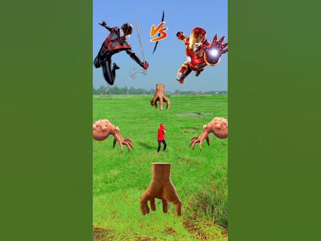 Spider man vs Iron Man funny video 😱😂 #ironman #spiderman #shorts