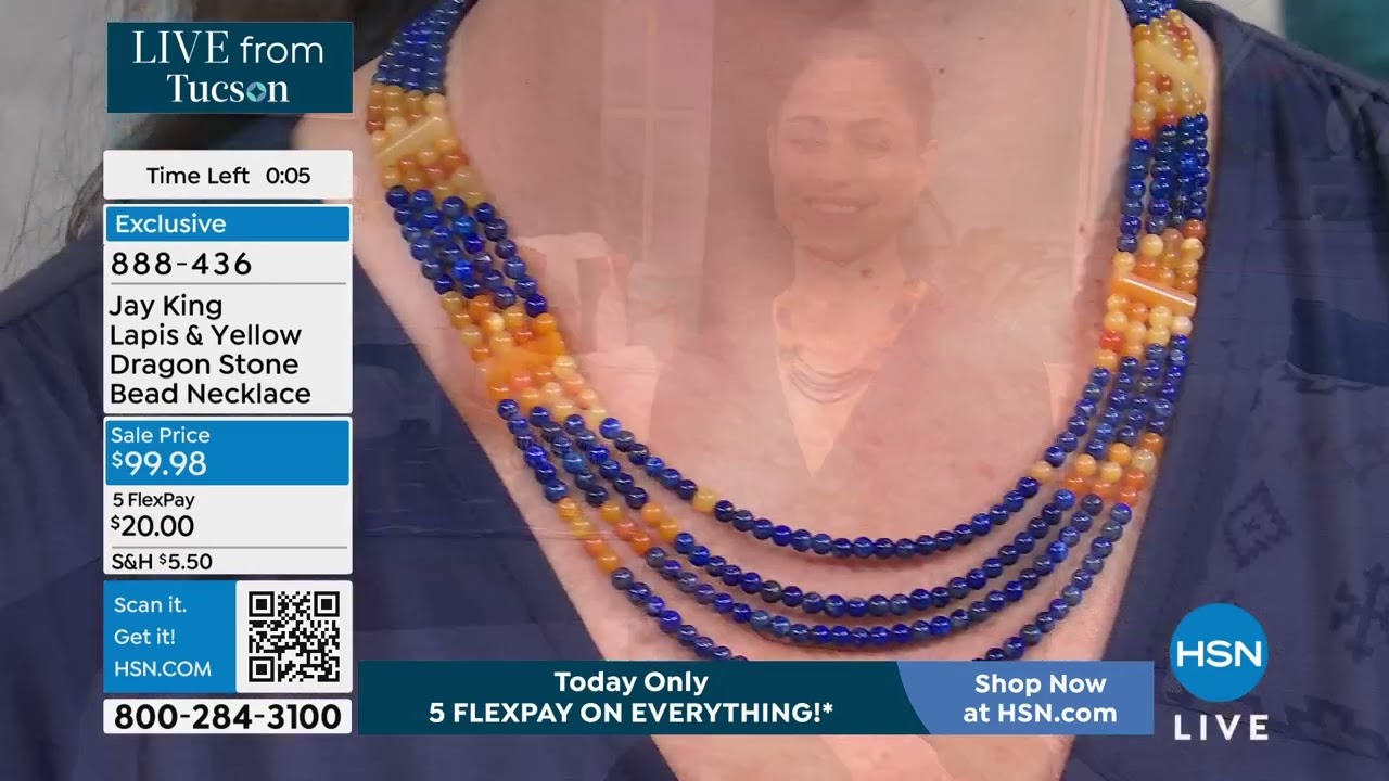 Jay King Lapis and Yellow Dragon Stone Bead MultiStrand ...