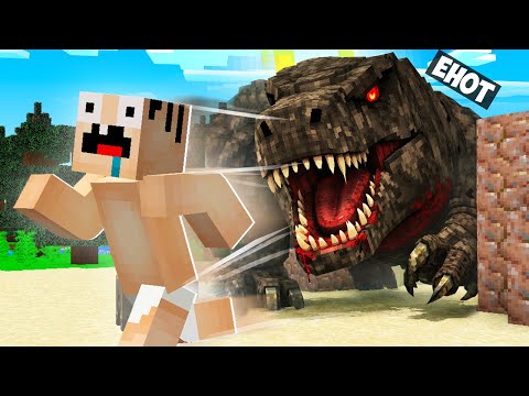 I ADDED A DINOSAUR MOD TO TROLL NOOB IN MINECRAFT! RACCOON AND NOOB TROLLING MINECRAFT