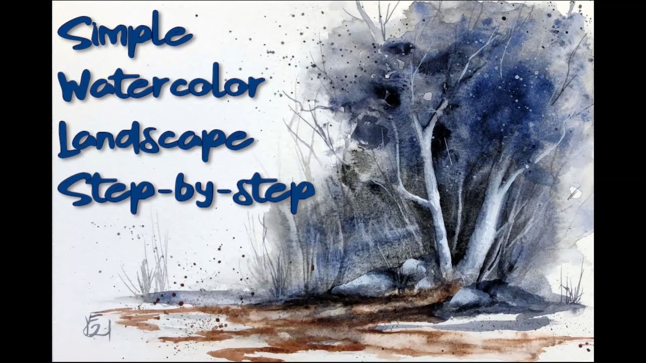 How To Paint A Watercolor Landscape In Just One Color - Doodlewash®