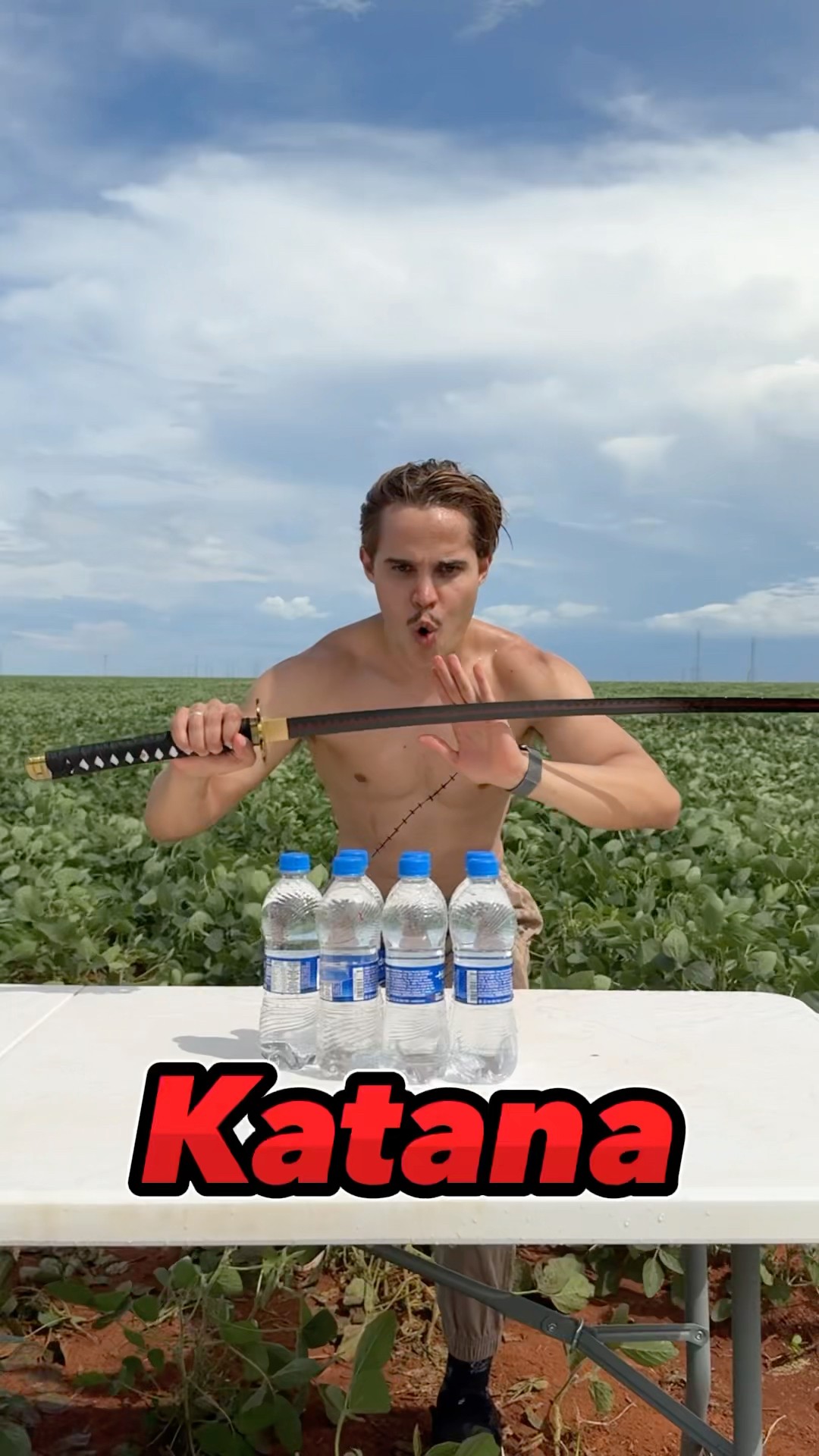 Quantas GARRAFAS a Katana Vai Cortar? #shorts