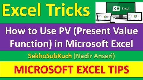 How to use PV (Present Value Function) in Microsoft Excel [Urdu / Hindi]