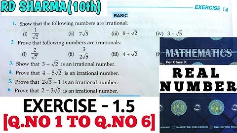 RD SHARMA CLASS 10 EXERCISE- 1.5 [Q.NO 1 TO 6] CHAPTER 1 REAL NUMBER SOLUTION/MATH FEAR/CBSE