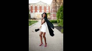 Briah Mizzou senior girl twirls on campus