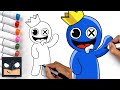 Rainbow friends  how to draw blue  draw  color art tutorial