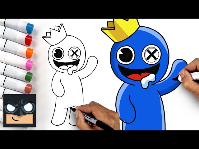 Rainbow Friends 🌈 How To Draw Blue | Draw & Color Art Tutorial - Youtube