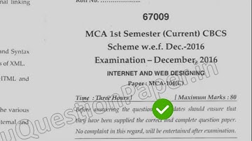 2016 Mdu MCA 1st Sem Internet & Web Design Question Paper #MduQuestionPaper