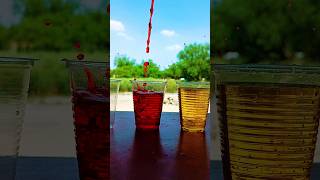 Satisfying Color Juice Drops ASMR 💚❤️💛 | Relaxing Liquid Sounds #shorts #asmrshorts #drink
