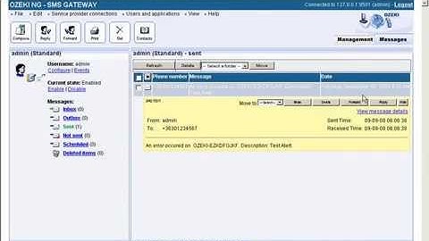 Send SMS from IBM Tivoli- Configuring SMS notifications step 2