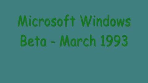 Microsoft Windows NT Beta - March 1993