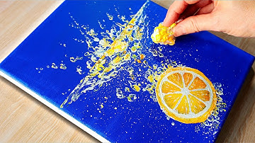 Fun Bubble Lemon Acrylic Painting in only 1 Hour! Quick and Easy for Beginners