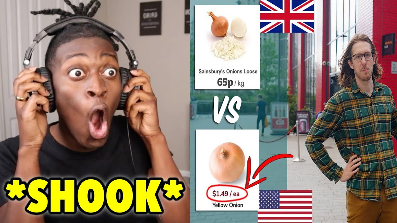 American Reacts to The Average Cost of Groceries in Britain vs America ...