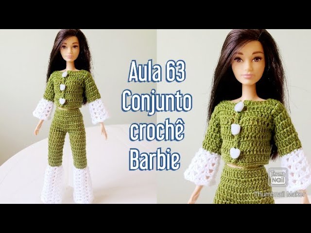 Vestido de crochê Barbie/ Vestido a crochet muñeca Barbie/ Crochet dress  for Barbie dolls 