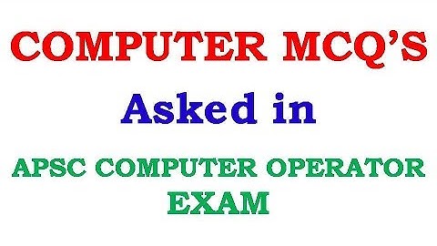 APSC COMPUTER OPERATOR EXAM ANSWER KEY