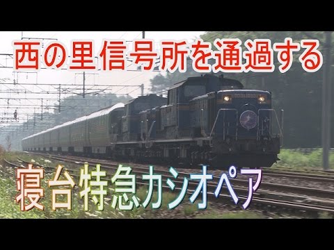 【走行動画】千歳線西の里信号所を通過する寝台特急カシオペア