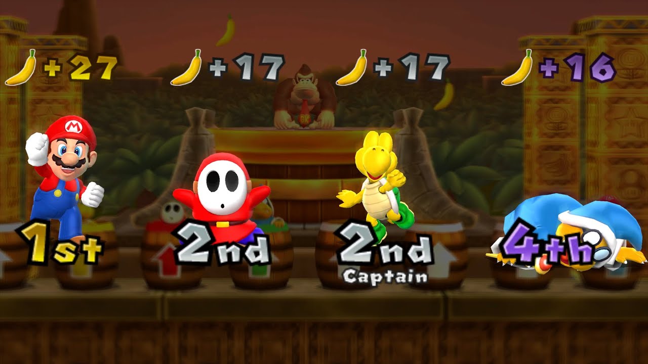 Mario Party 9 - Mario vs Shy Guy vs Magikoopa vs Koopa - DK's Jungle Ruins