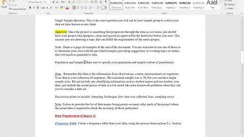 Statistics Project Video