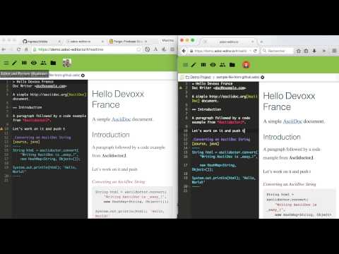 adoc-editor : Collaborative work and GitHub Integration