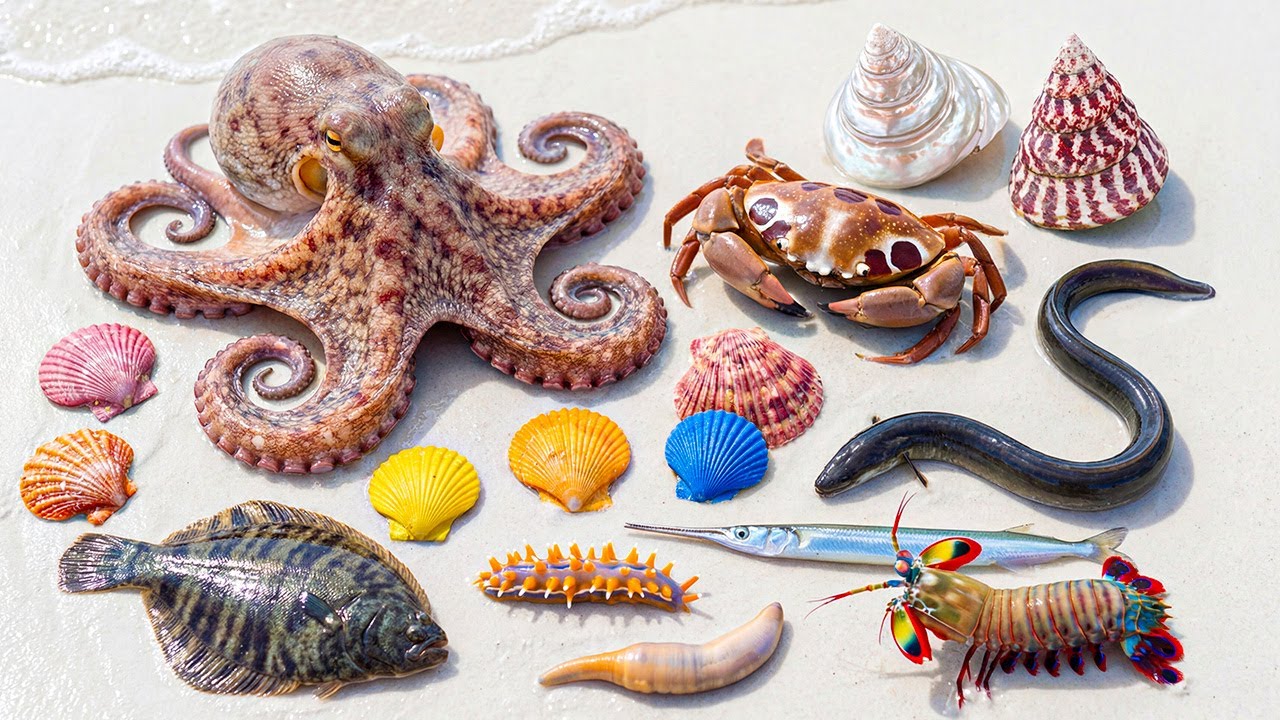 🌊 Ocean Foraging🦞 Lobster, ⭐ Starfish, 🐍 Eel, 🦀 Crabs, 🐡 Pufferfish & 🐚 Clams!