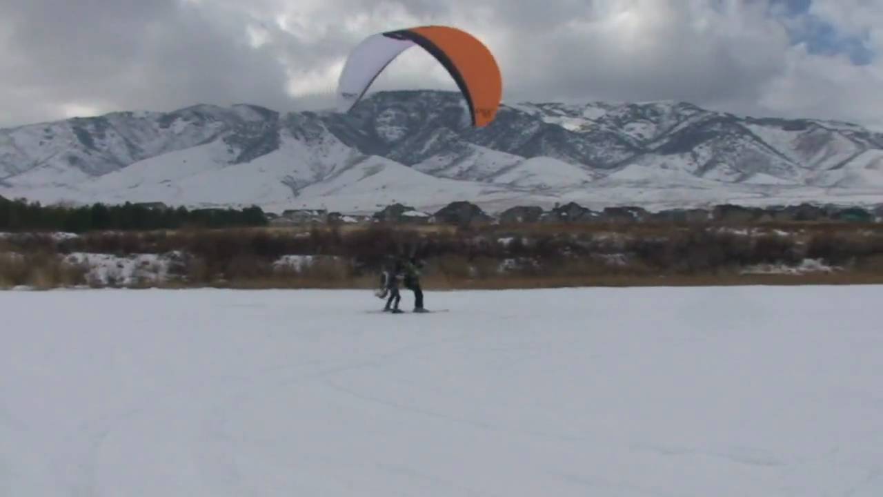World's Smallest Paramotor Tandem On Ski's 22sm!! 3 Powered Paraglider