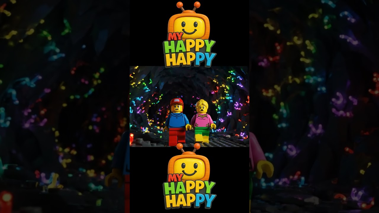 🪱✨ Glow Worm Cave Adventure – A cave full of glowing toy-block worms that light up the darkness!