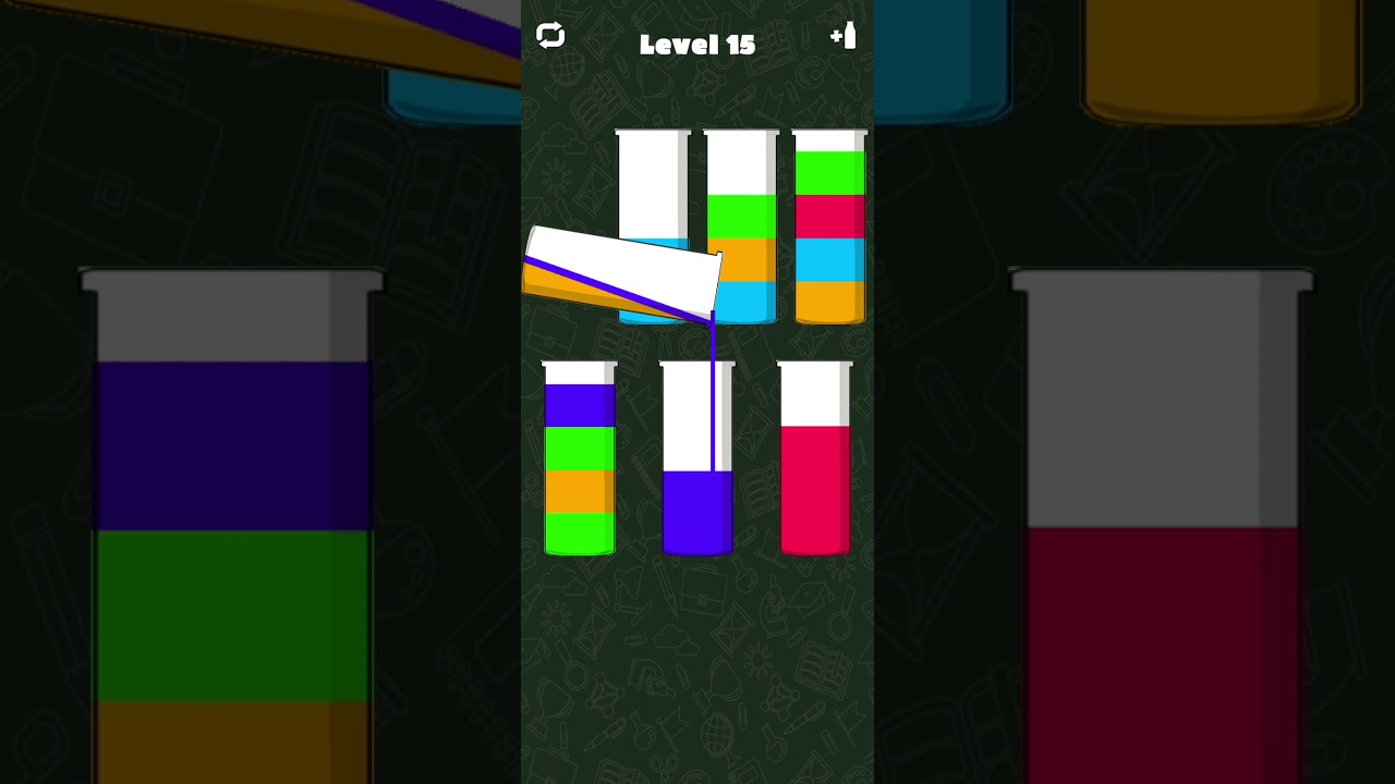 impossible water sort 2D level 15