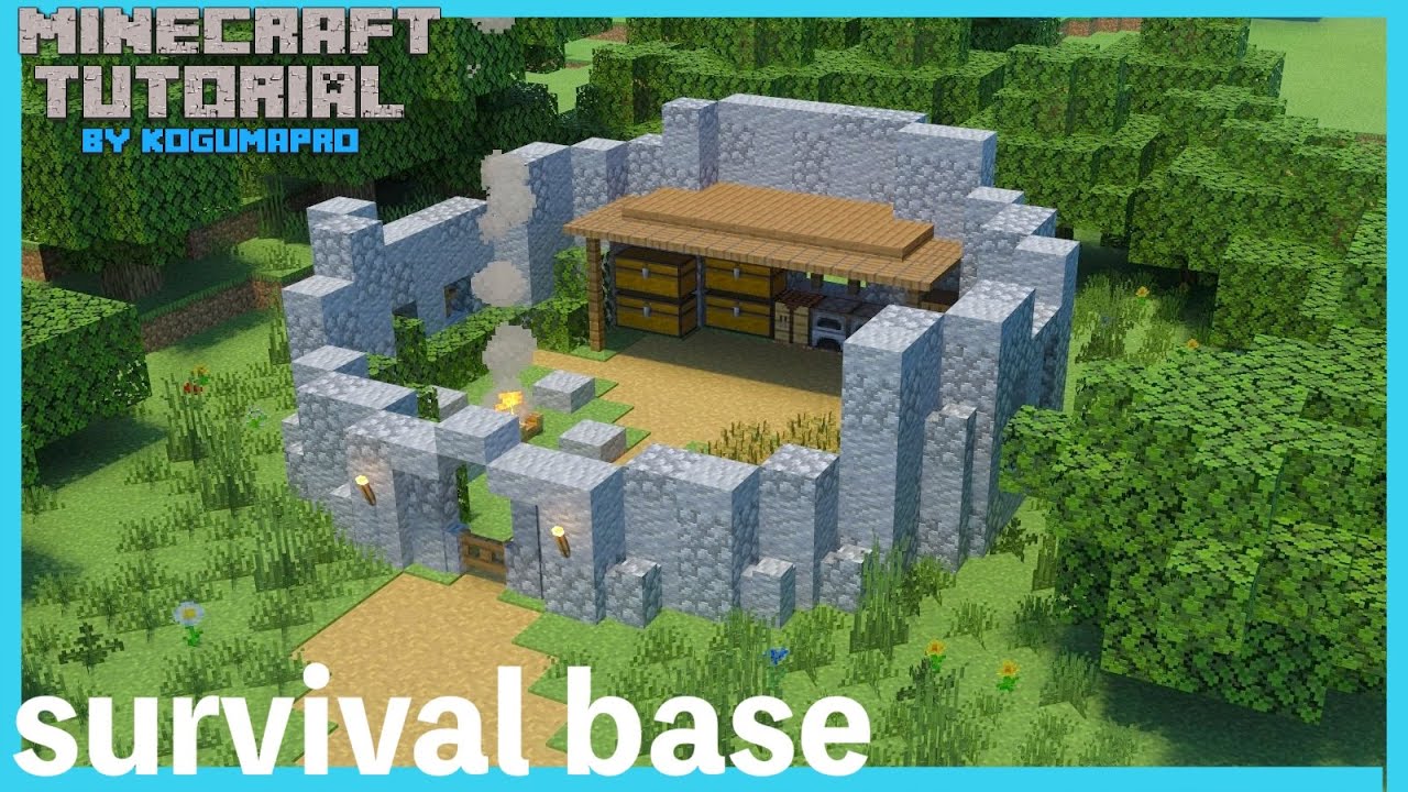 【マインクラフト】サバイバルでも簡単！屋外仮拠点の作り方【マイクラ建築講座】 - YouTube