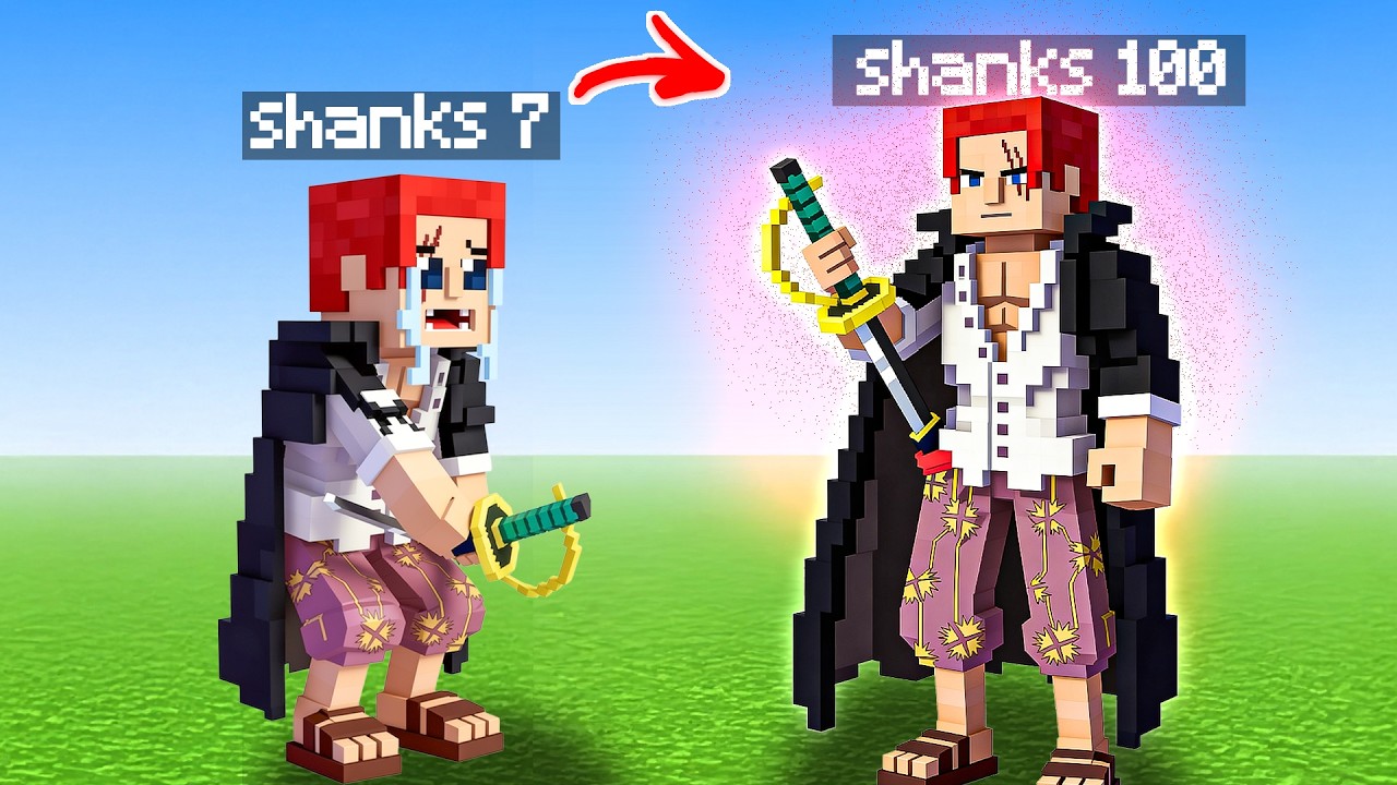 شانكس من لفل 0 الى 100 🔥 Minecraft One Piece
