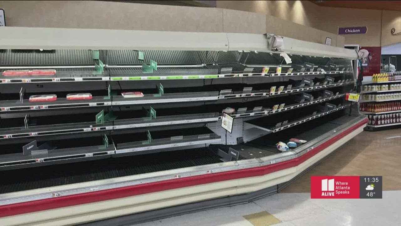 Panic buying at already strained grocery stores ahead of potential snow in metro Atlanta