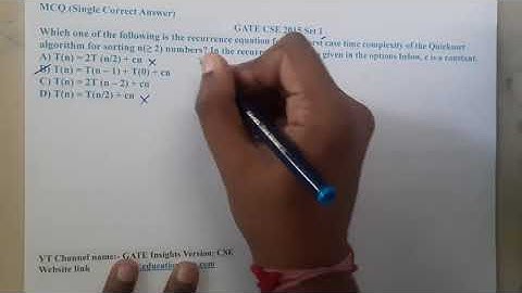 GATE CSE 2015 SET 1 Q ||Algorithms || GATE Insights Version: CSE