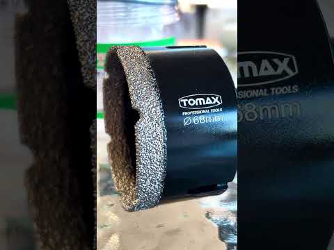 Коронка по керамограніту плитці 68 мм алмазна на УШМ / болгарку TOMAX, видео 1