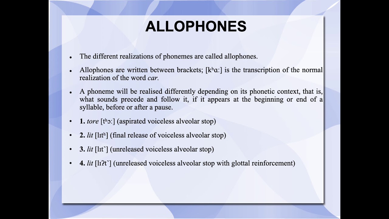 Unit 3 - Allophones 01
