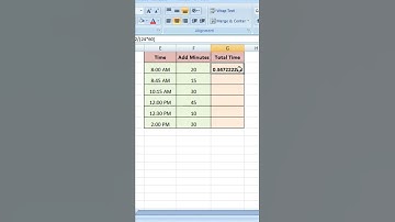 Add Minutes to Time in Excel || How to add minutes to time #excel #msexcel #computer #shorts #tips