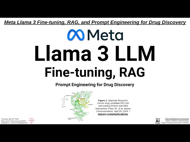 Meta Llama 3 Fine tuning, RAG, and Prompt Engineering for Drug Discovery class=