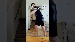 IM NEW TO KARATE IM PRACTICING MY KARATE KICK MAKE SURE TO SUBSCRIBE