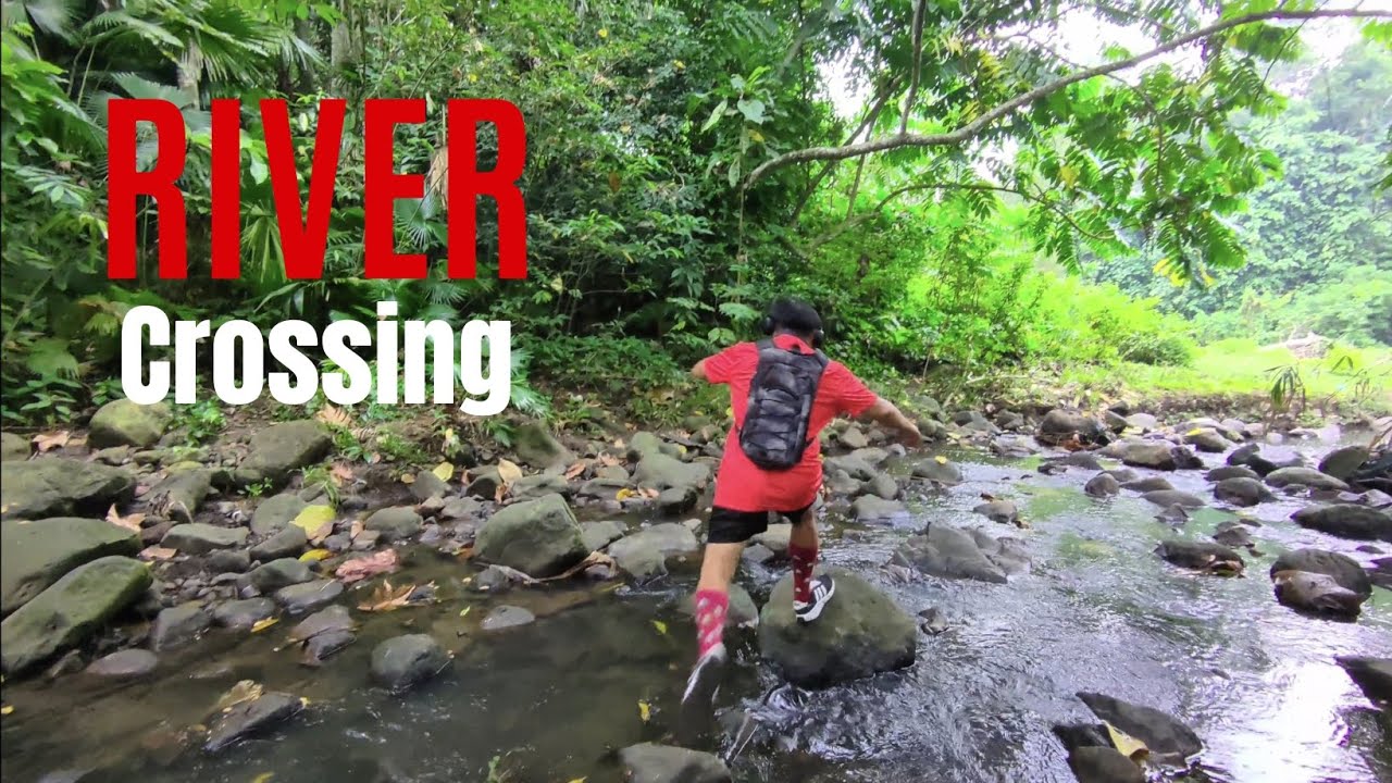 Mix road-trail jog-walk-run and river crossing