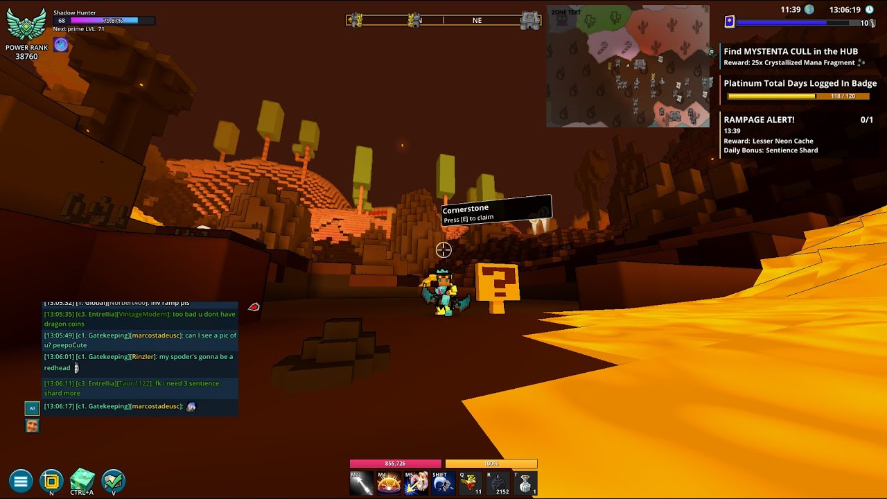 Trove GRIND! Hosting u11 auto! Giveaway! party starts once i hit 75 follower on twitch 18/75