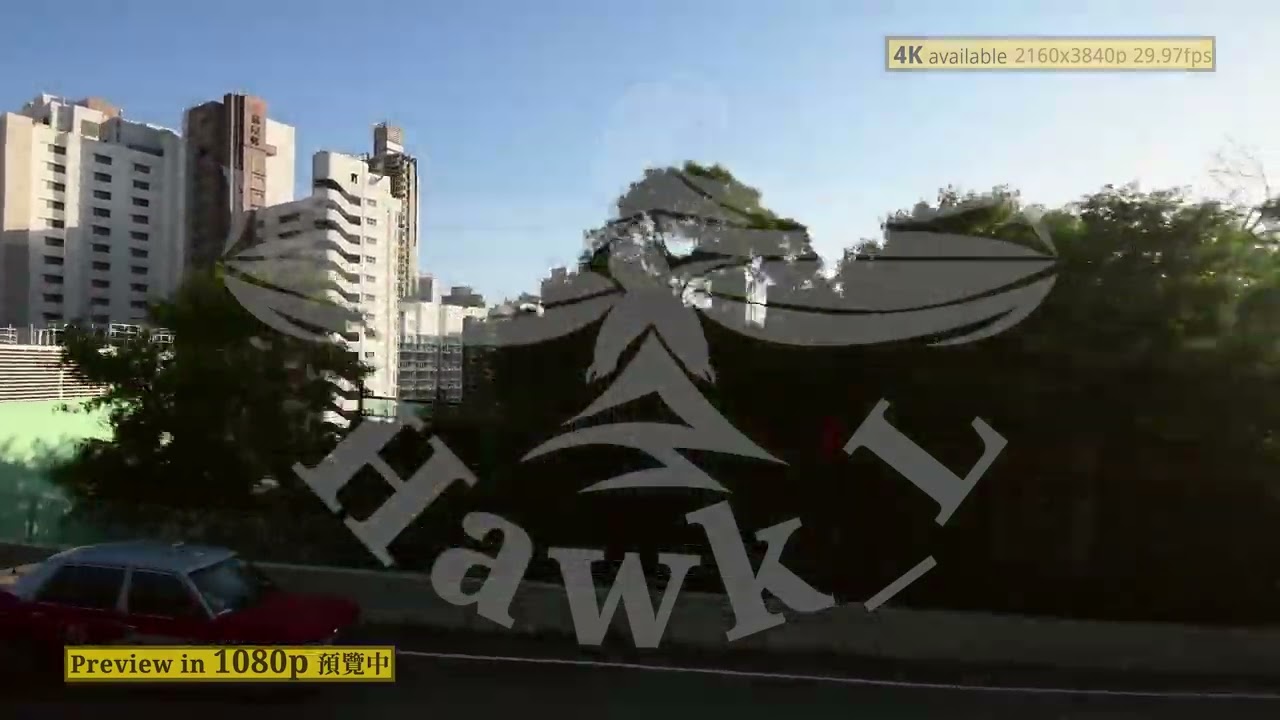 View of Kowloon's skyscrapers while riding on bus along Ching Cheung Road 沿呈翔道在巴士望向九龍高樓 (1080p)
