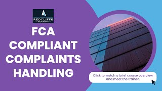 FCA Compliant Complaints Handling Online Course | Redcliffe Training
