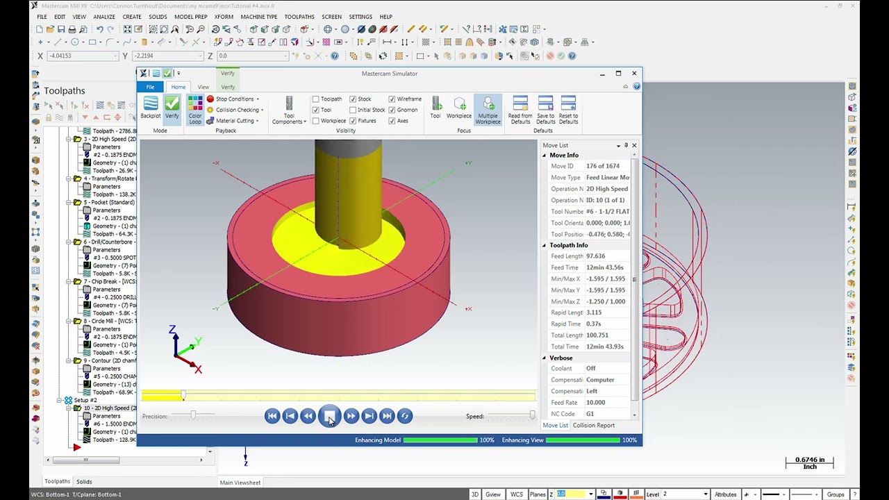 9  Setup Sheet #2, Flip the Part, and Contour the Bottom
