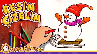 Kardan Adam Çiziyorum · Resim Çizmeyi Öğreniyorum · Boyama · Çizgi Film · Tatlış Tavşan